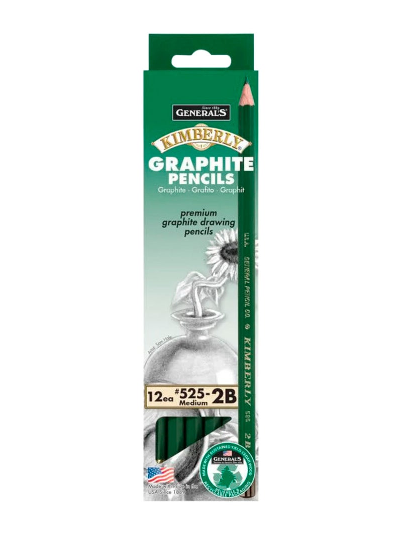 General's Kimberly Graphite Drawing Pencils, 2B Hardness, Pack of 12 - Image 1